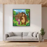 Masha and the Bear at the Forest House – displayed in a living room