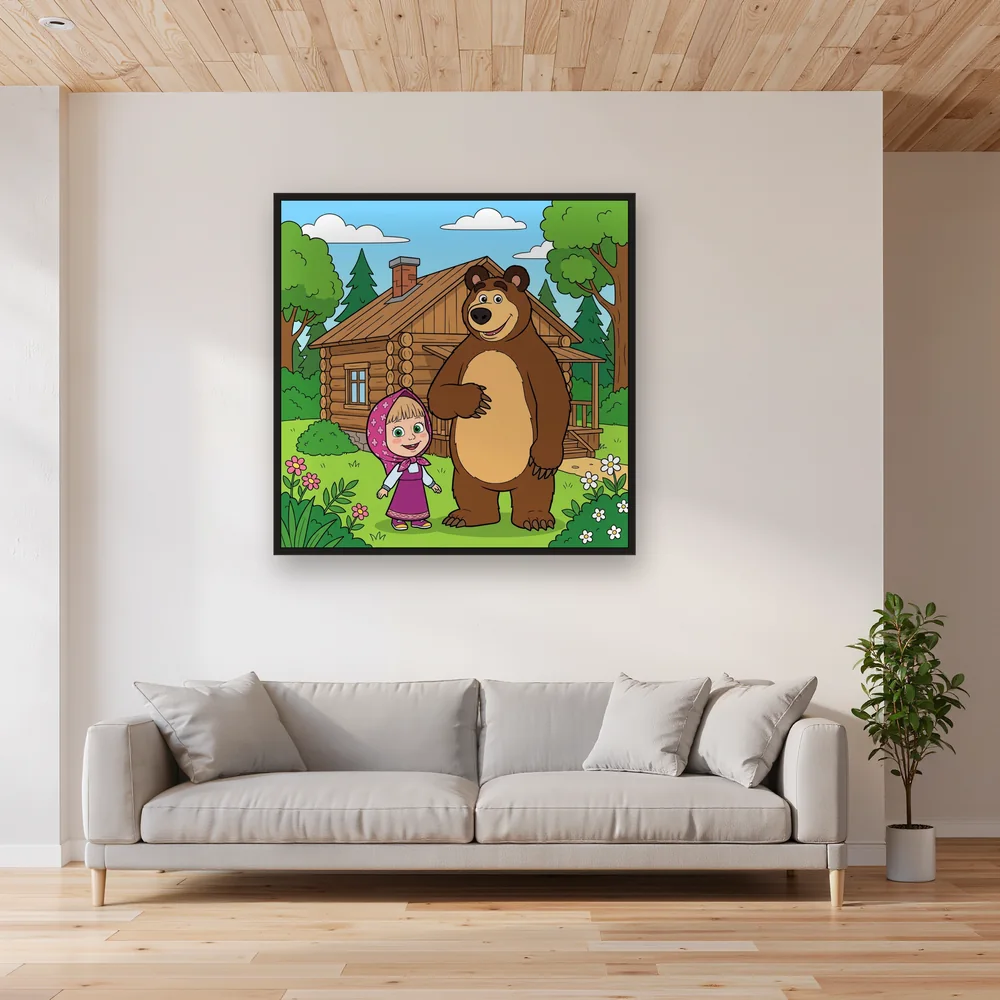 Masha and the Bear at the Forest House – Living room