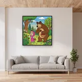Masha and the Bear Picking Berries in the Woods – displayed in a living room