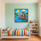 Masha and the Bear Fishing on a Sunny Lake – Kids room