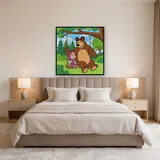 Masha and the Bear on a Tree Swing – Bedroom