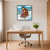 Masha and the Bear Sledding Down a Snowy Hill – Office