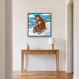 Masha and the Bear Sledding Down a Snowy Hill – Hallway