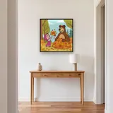 Masha and the Bear Playing in Autumn Leaves – Hallway