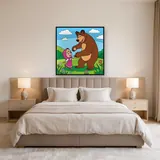 Masha and the Bear Dancing on a Flower Meadow – Bedroom