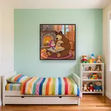 Reading by the Fireplace with Masha and the Bear – Kids room