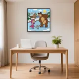 Masha and the Bear Playing Hockey on Ice – Office