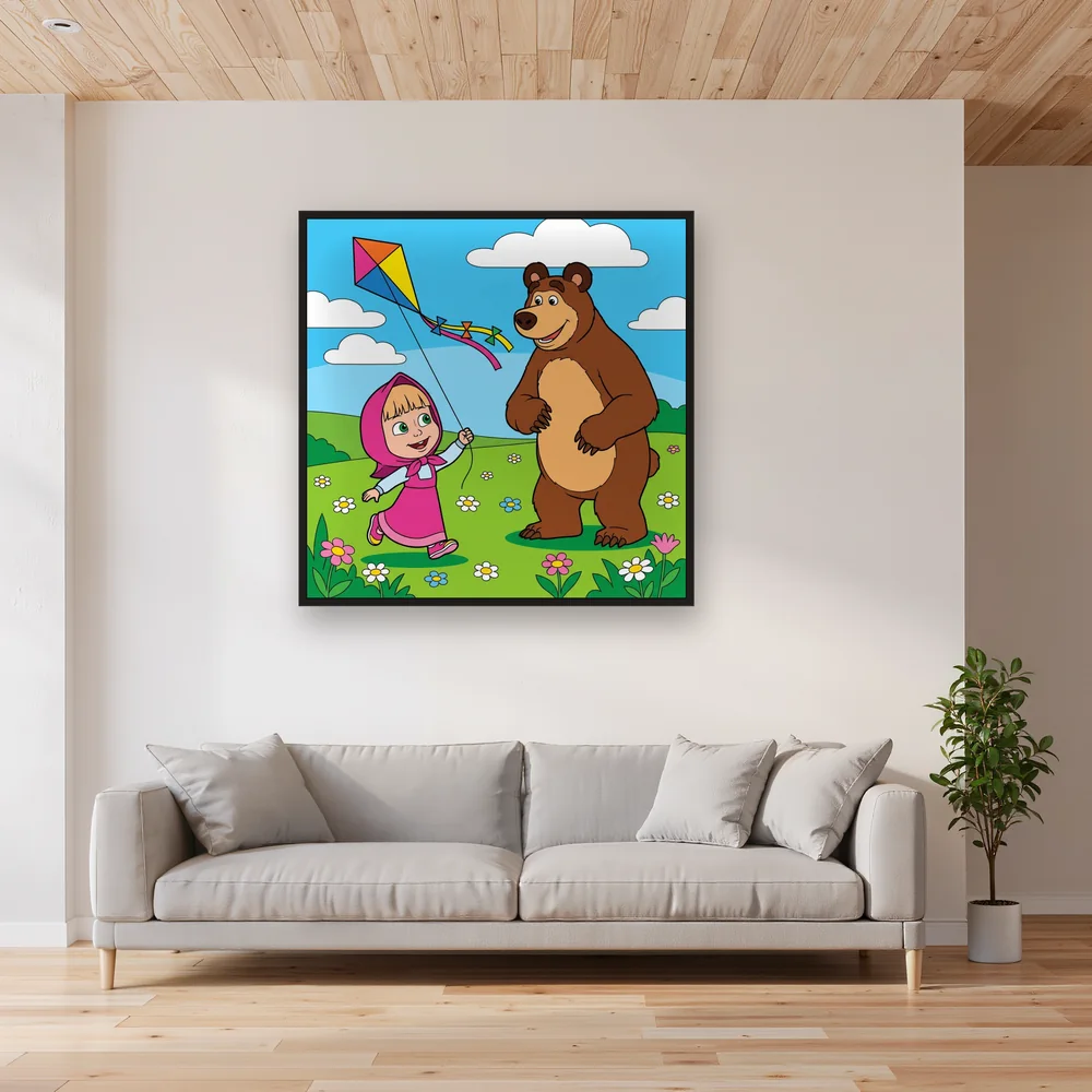 Masha and the Bear Flying a Kite – Living room