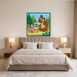Masha Painting the Bear on an Easel – Bedroom