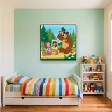 Masha Painting the Bear on an Easel – Kids room