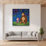 Masha and the Bear Watching Night Fireworks – displayed in a living room