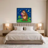 Masha Hugging the Bear Under Starry Sky – Bedroom