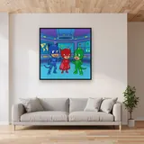 Catboy Owlette and Gekko in the Headquarters Tower – displayed in a living room