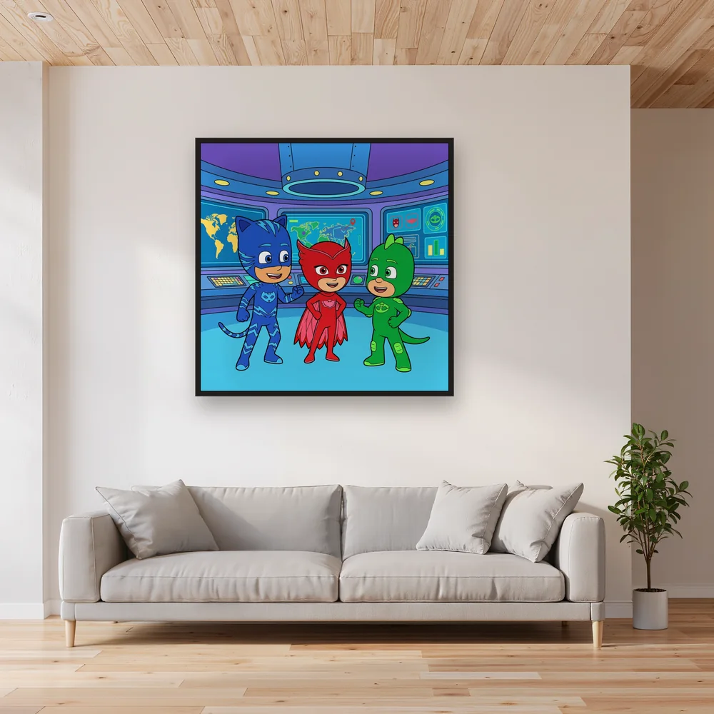 Catboy Owlette and Gekko in the Headquarters Tower – Living room