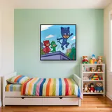 Catboy Owlette and Gekko Jumping on Rooftop – Kids room