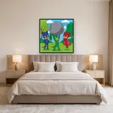 Gekko Lifting a Big Rock with Catboy and Owlette – Bedroom