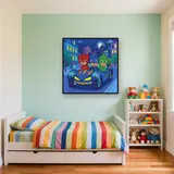 Catboy Owlette and Gekko Riding the Cat-Car – Kids room