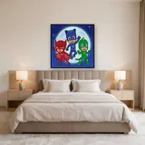 Catboy Owlette and Gekko Team Pose Under the Moon – Bedroom