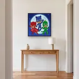 Catboy Owlette and Gekko Team Pose Under the Moon – Hallway