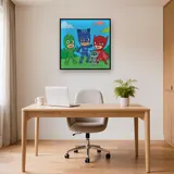 Catboy Owlette Gekko and PJ Robot Team Pose – Office