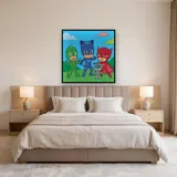 Catboy Owlette Gekko and PJ Robot Team Pose – Bedroom
