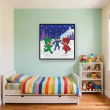 Catboy Owlette and Gekko Running in the Snow – Kids room