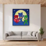 Catboy Owlette and Gekko Under the Moon – displayed in a living room