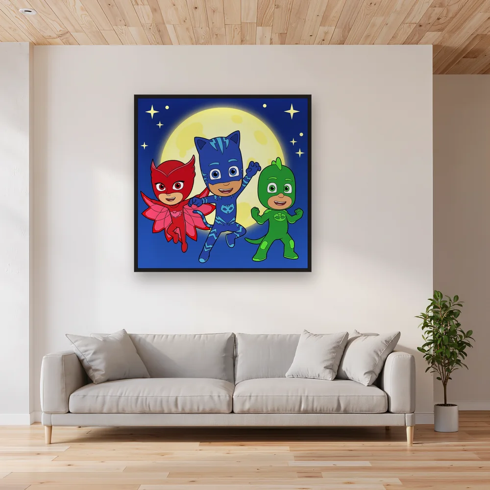 Catboy Owlette and Gekko Under the Moon – Living room