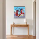 Ladybug and Cat Noir Swinging Over City Rooftops – Hallway