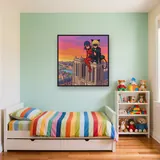 Ladybug and Cat Noir on Gothic Tower at Sunset – Kids room
