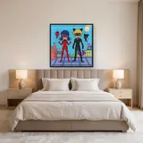 Ladybug and Cat Noir on City Rooftop – Bedroom