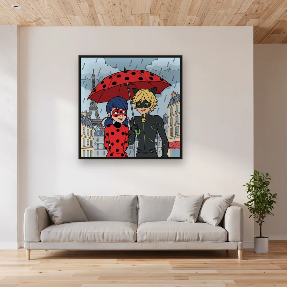 Ladybug and Cat Noir Under Paris Rain – Living room
