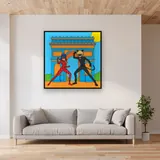 Ladybug and Cat Noir at the Arc de Triomphe – displayed in a living room