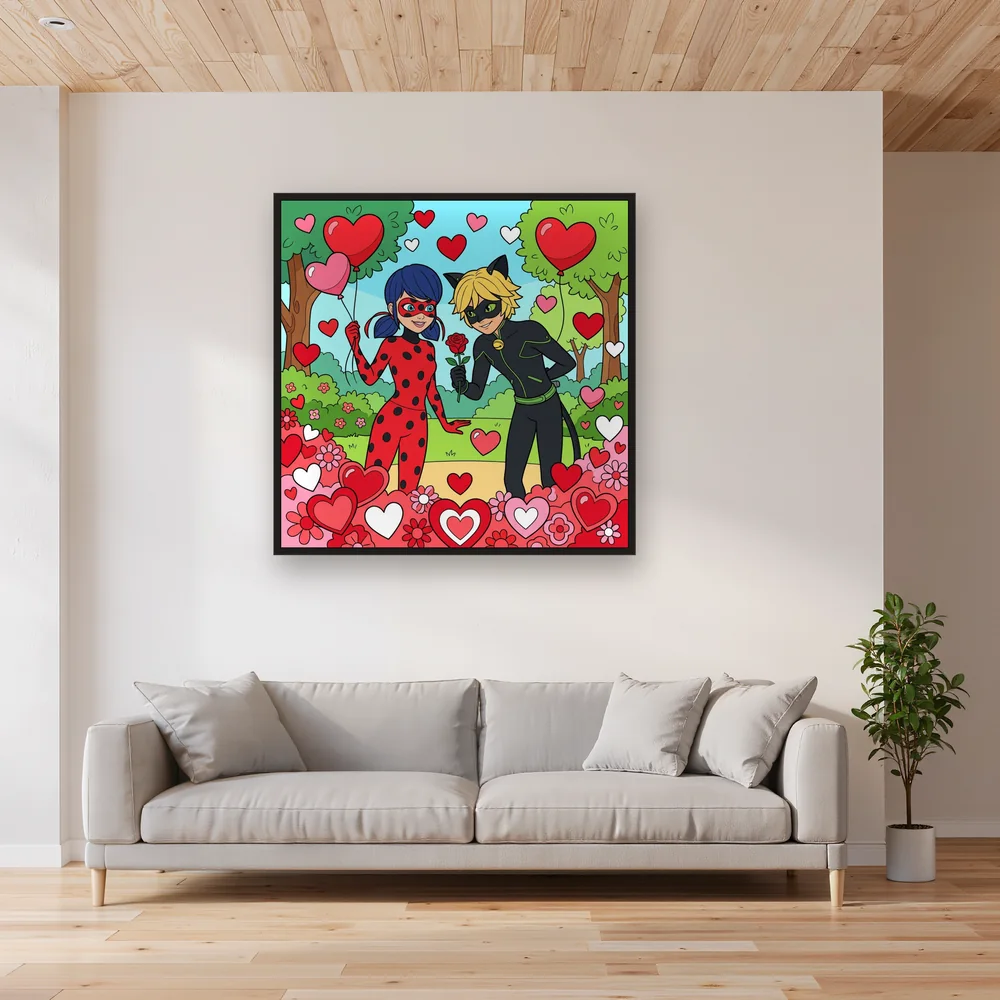 Ladybug and Cat Noir Valentine Hearts – Living room
