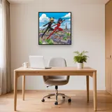 Ladybug and Cat Noir Soaring Above the City – Office