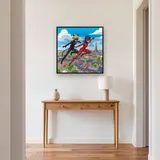 Ladybug and Cat Noir Soaring Above the City – Hallway