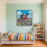Ladybug and Cat Noir Soaring Above the City – Kids room