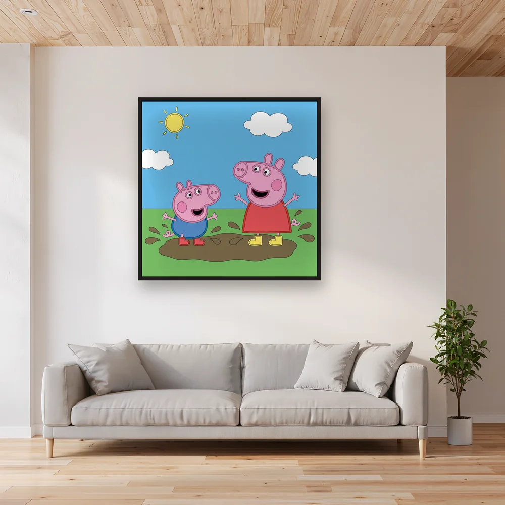 Peppa and George Jumping in Muddy Puddles – Living room