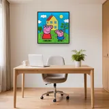 Peppa and George in Front of Their Hilltop House – Office