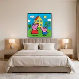 Peppa and George in Front of Their Hilltop House – Bedroom