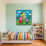 Peppa and George in Front of Their Hilltop House – Kids room