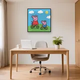Peppa and George Riding Bicycles on a Green Hill – Office