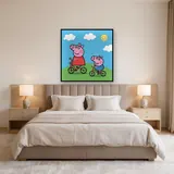 Peppa and George Riding Bicycles on a Green Hill – Bedroom