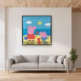 Peppa and George Playing at the Beach – displayed in a living room