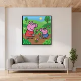 Peppa and George Planting Flowers in the Garden – displayed in a living room