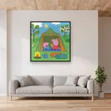 Peppa and George Camping in a Tent – displayed in a living room