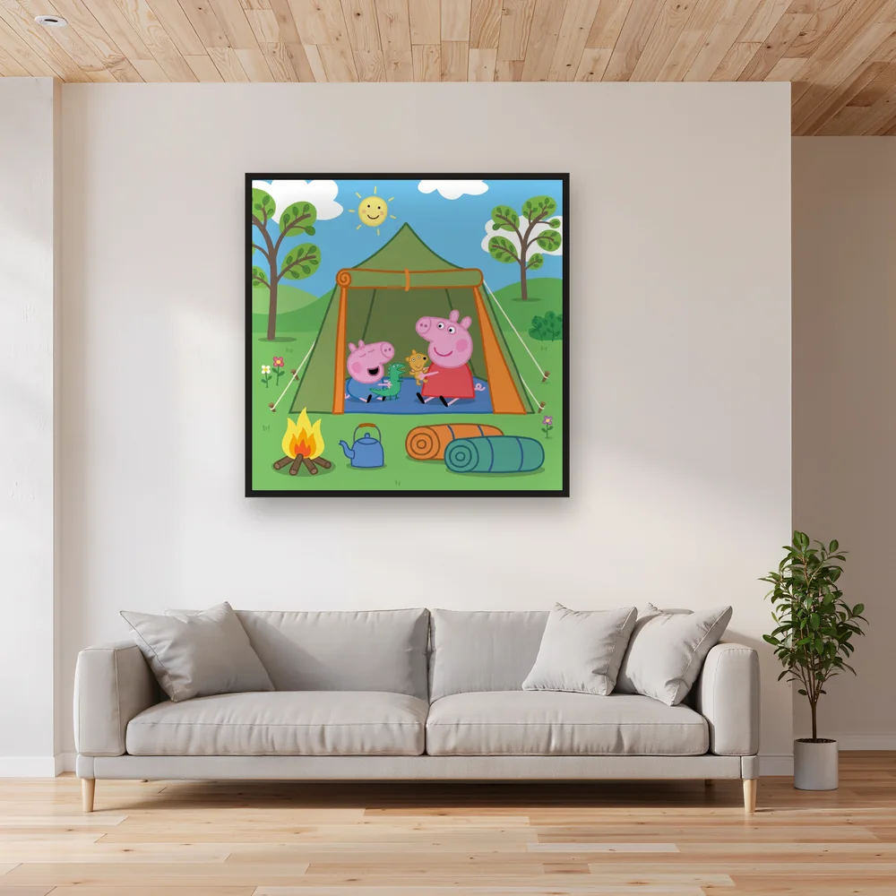 Peppa and George Camping in a Tent – Living room