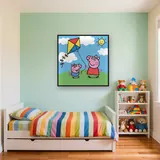 Peppa and George Flying a Colorful Kite – Kids room