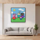 Peppa and George Playing with Friends on a Hill – displayed in a living room