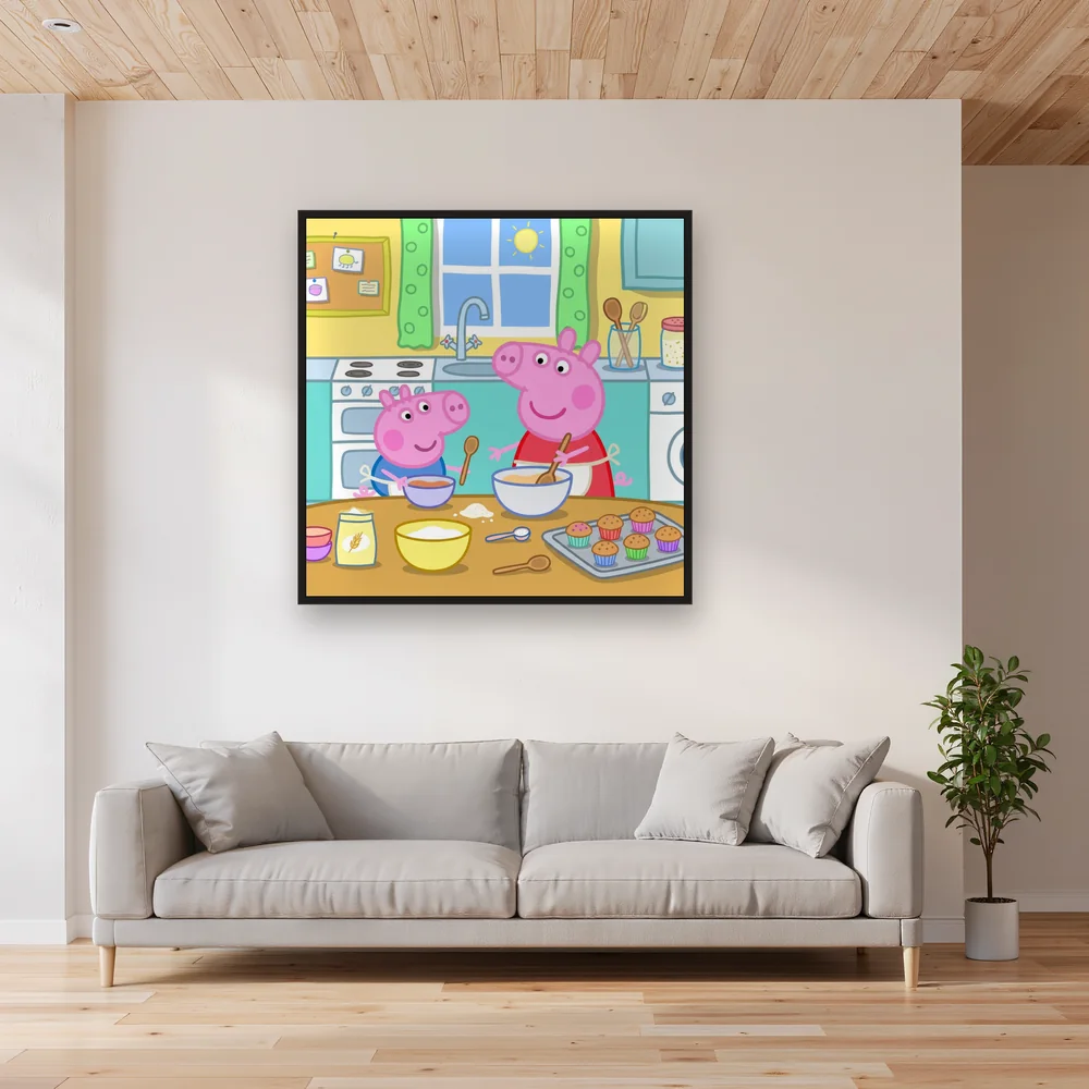 Peppa and George Baking Cakes in the Kitchen – Living room